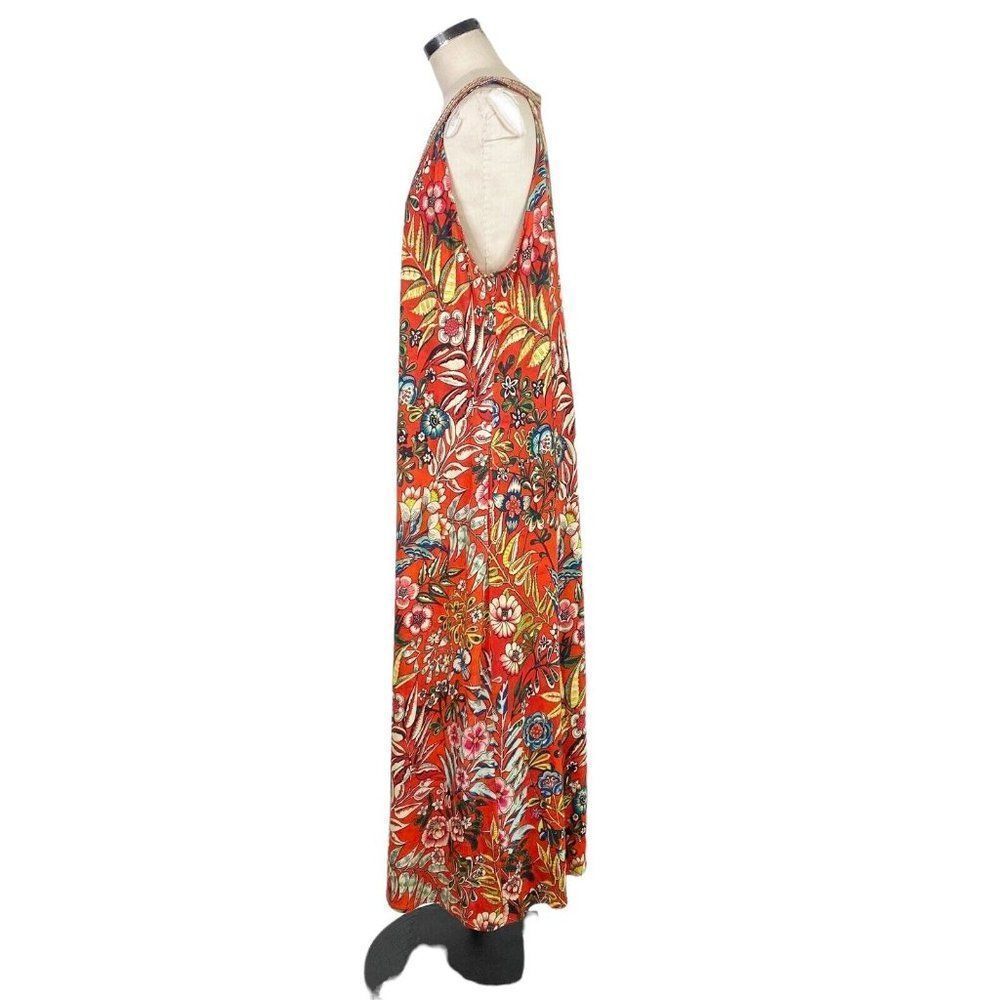 Soft Surroundings Red Floral V-Neck Maxi Dress - Picture 6 of 13